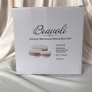 NIB Ceramic Microwave Mixing Bowl Set